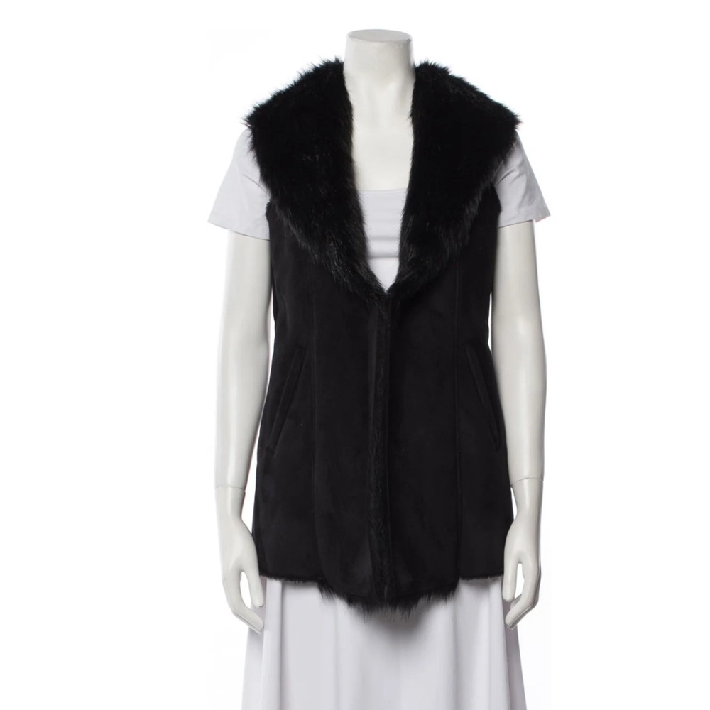 J. McLaughlin Classic Suède and faux fur vest